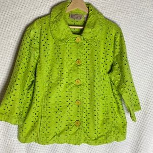 Life Style woman eyelet jacket top